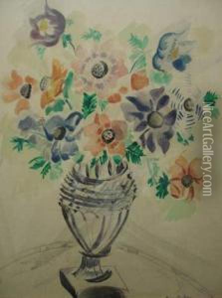 Vase De Fleurs Oil Painting - Raymond Duchamp-Villon