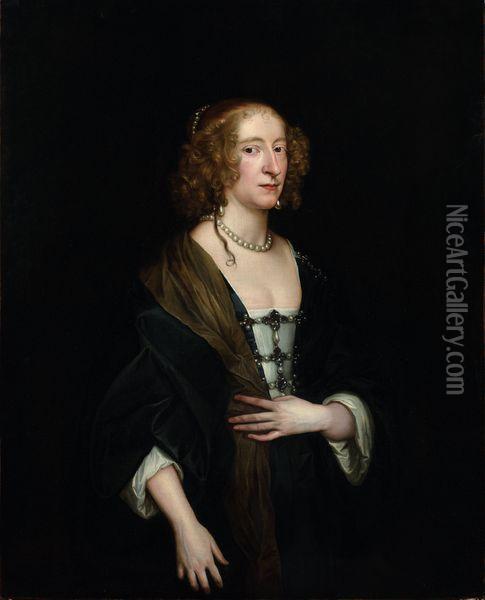 Portrait De La Duchesse De Somerset Oil Painting - Sir Anthony Van Dyck