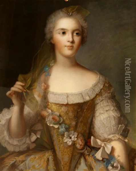 A Portrait Of Madame Sophie, Daughter Of Louis Xv (after Jean-marc Nattier) Oil Painting - James Wells Champney