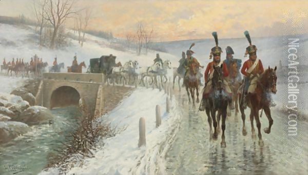 Napoleon's Entry Into Berlin Oil Painting - Jan van Chelminski