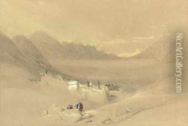 The Convent Of St. Catherine, Mount Sinai, Egypt Oil Painting - David Roberts