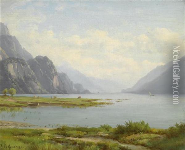 View Of The Brienzersee Oil Painting - Jean Philippe George-Juillard