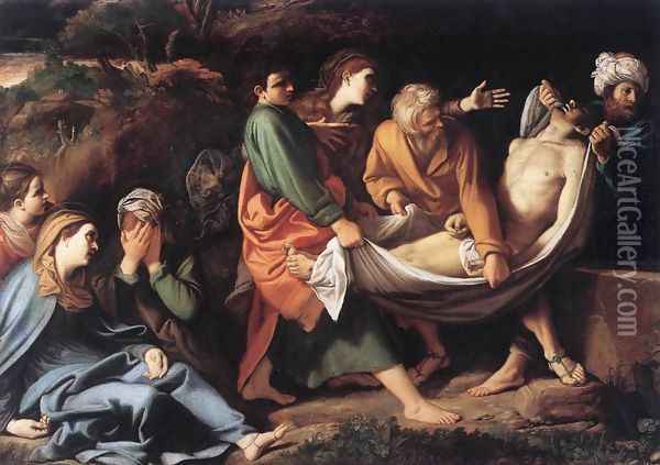The Entombment of Christ c. 1610 Oil Painting - Sisto Badalocchio