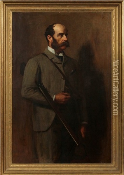 Portrait Of A Hunter Oil Painting - George Reid