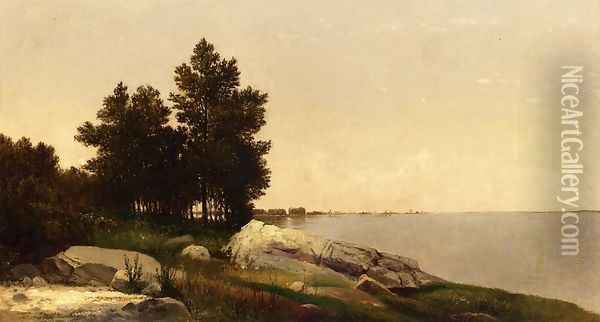 Study on Long Island Sound at Darien, Connectucut Oil Painting - John Frederick Kensett