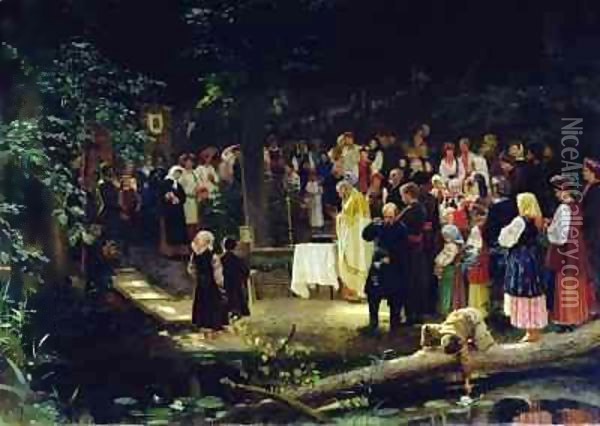 Feast of the Transfiguration of Our Lord in Ukraine Oil Painting - Nikolai K Bodarevski