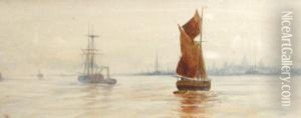 The Thames Oil Painting - W.L. Walton