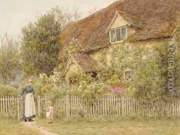 An Old Farm, Pinner Oil Painting - Helen Mary Elizabeth Allingham