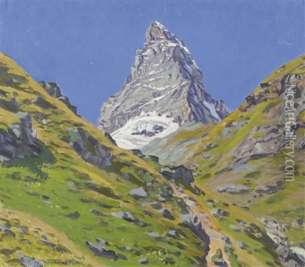 Matterhorn Von Furggenbach Oil Painting - Waldemar Theophil Fink