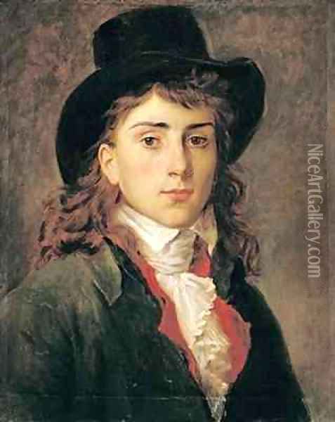 Portrait of Baron Antoine Jean Gros 1771-1835 Aged 20 Oil Painting - Baron Francois Gerard