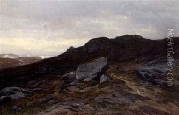 Skumring I Fjellet Oil Painting - Philip Barlag