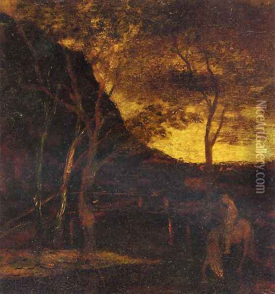 At the Ford Oil Painting - Albert Pinkham Ryder