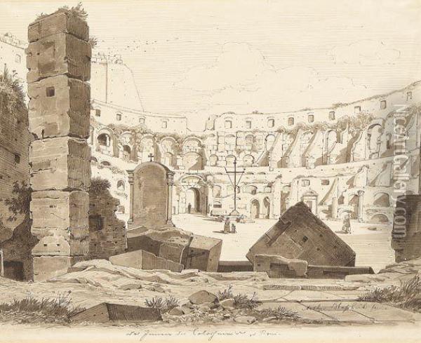 Das Innere Des Colosseums In Rom Oil Painting - Arthur Blaschnik