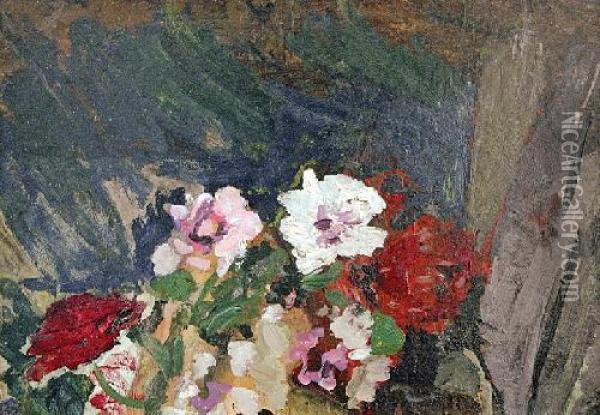 Kwiaty Oil Painting - Stanislaw Kamocki