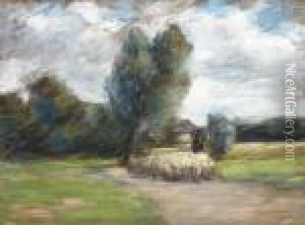 Landschaft Mit Schafherde Oil Painting - Max Liebermann