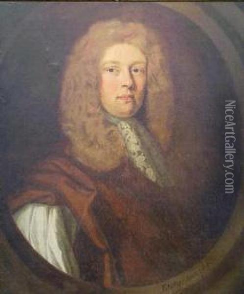 Portrait Of A Gentleman, Purported To Be Richard Cromwell Oil Painting - Sir Godfrey Kneller