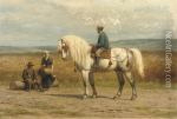 A Gentleman Riding His Andalusian Horse Oil Painting - Willem Carel Nakken