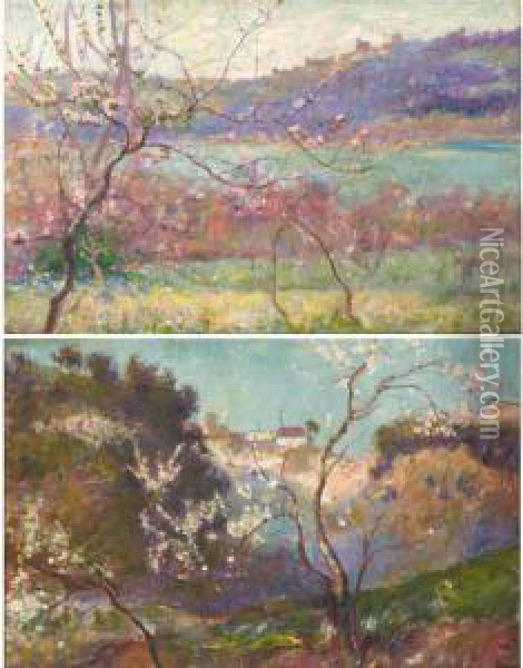 Castel Gandolofo; Lake Albano Oil Painting - Emmie Stewart Wood