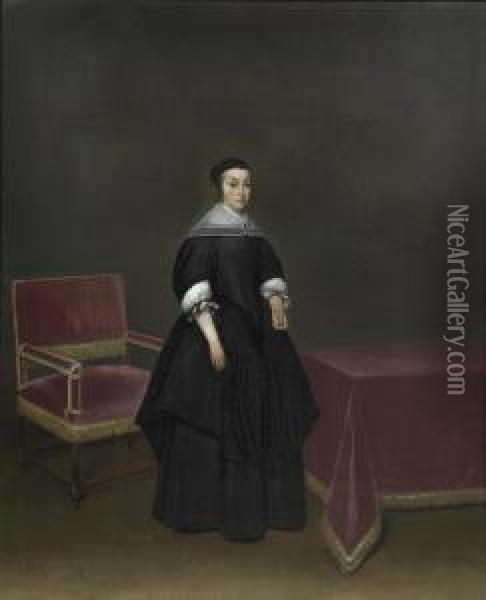 Ii Portrait Of Hermanna Van Der Cruysse Oil Painting - Gerard Terborch