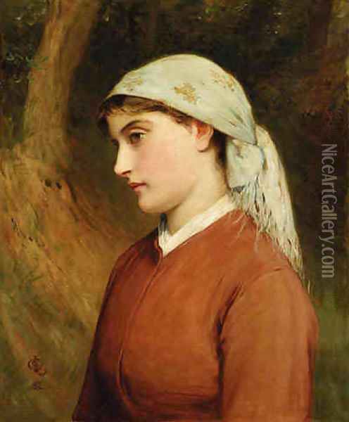 A Young Beauty 2 Oil Painting - Charles Sillem Lidderdale