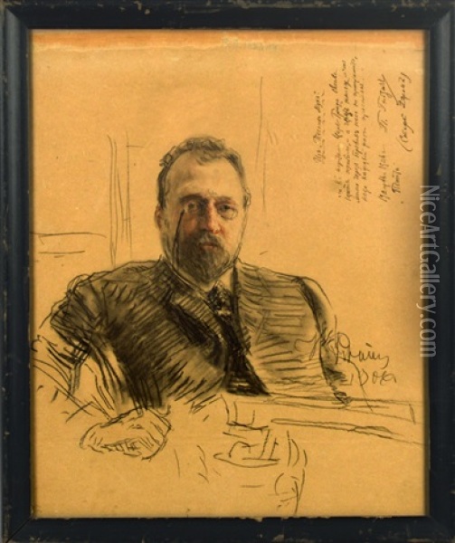 Portrait Of Pyotr Petrovich Gnedich Oil Painting - Ilya Repin