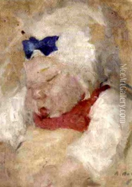 Sleeping Baby Oil Painting - Julia Beatrice How