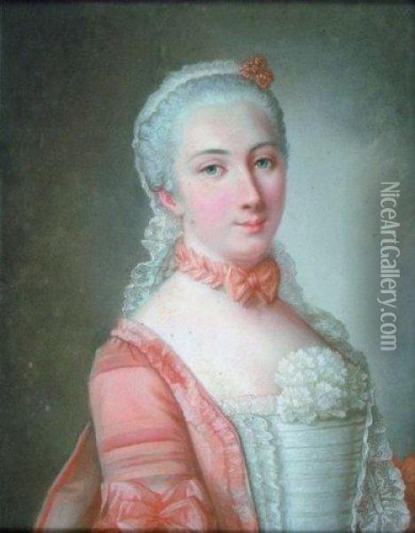 Portrait De Jeune Femme. Oil Painting - Etienne Liotard