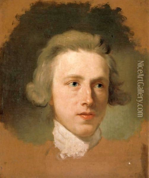 Portrait Sketch Of The Head Of A Young Man Oil Painting - Anton Raphael Mengs
