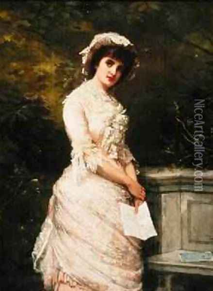 The Billet Doux 1882 Oil Painting - William Oliver