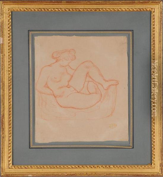Nude On A Sofa Oil Painting - Aristide Maillol