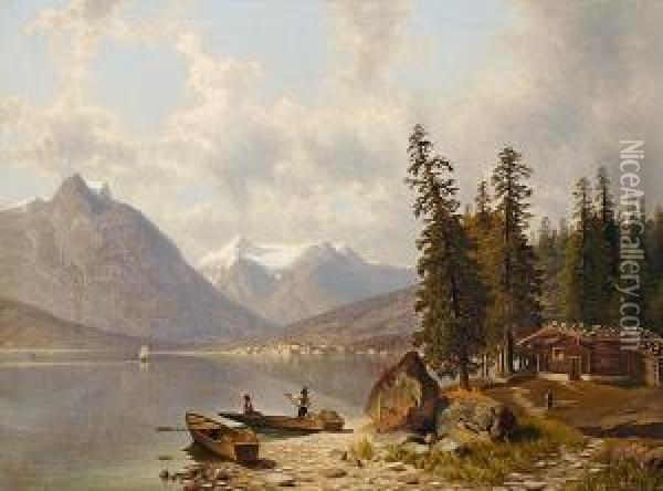 Zell Am See Mit Kitzsteinhorn Oil Painting - Wilhelm Theodor Nocken