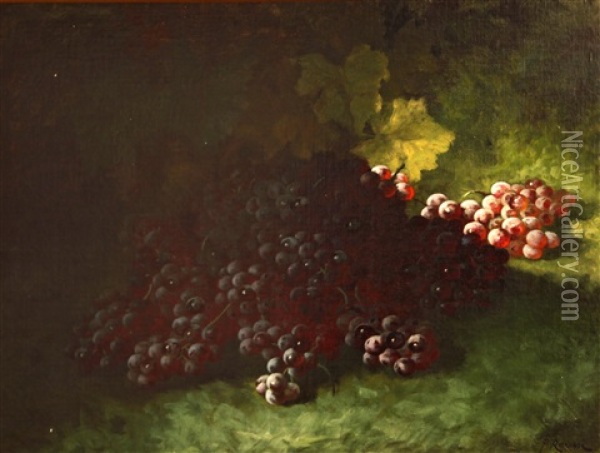 Red Grapes Oil Painting - Carducius Plantagenet Ream