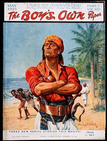A Pirate figure from the front cover of The s Own , 1923 Oil Painting - Stanley L. Wood
