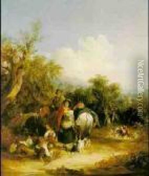 Gypsy Family Oil Painting - Snr William Shayer