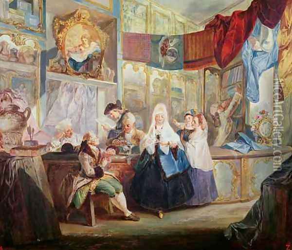Interior of a Shop Oil Painting - Luis Paret Y Alcazar