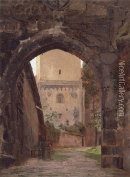 Byporten I Ravello Oil Painting - Niels (Anders) Bredal