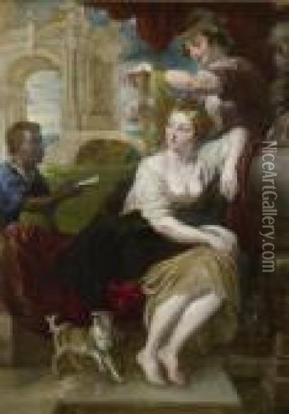 Bathsheba At The Fountain Oil Painting - Peter Paul Rubens