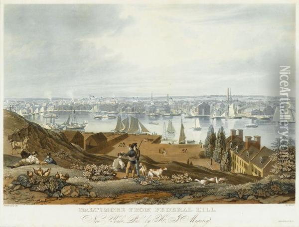 Baltimorefrom Federal Hill Oil Painting - William James Bennett