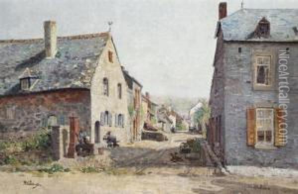 A Street Scene In Anhee Oil Painting - Paul Felix Vallois