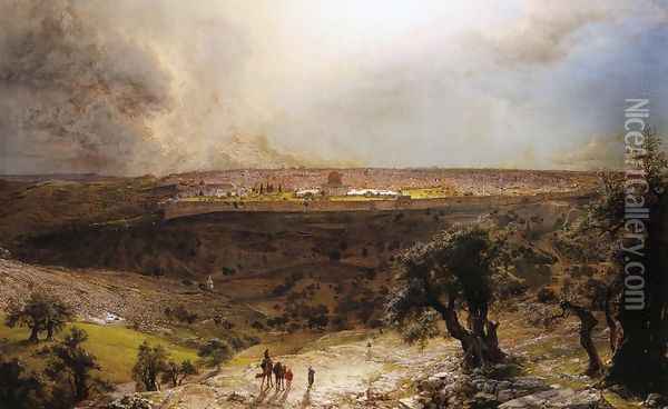 Jerusalem From The Mount Of Olives Oil Painting - Frederic Edwin Church