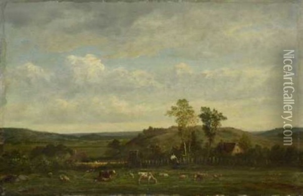 Weidelandschaft Oil Painting - Gabriel-Gervais Chardin