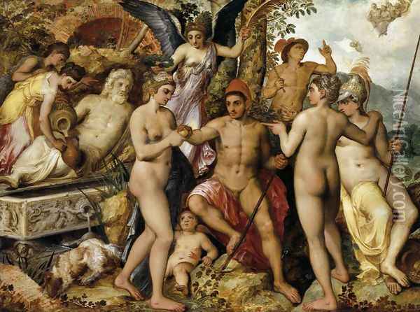The Judgment of Paris c. 1548 Oil Painting - Frans, the elder Floris