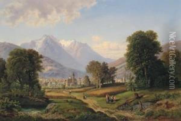 Blick Auf Garmisch Oil Painting - Gustav Barbarini