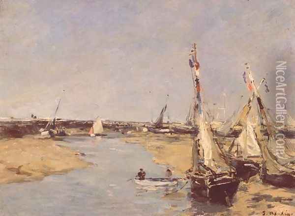 Trouville at Low Tide Oil Painting - Eugene Boudin