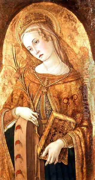 St. Catherine of Alexandria Oil Painting - Vittorio Crivelli