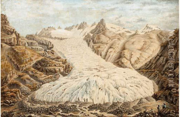 Vue D'un Glacier Oil Painting - Alexis Nicolas Perignon
