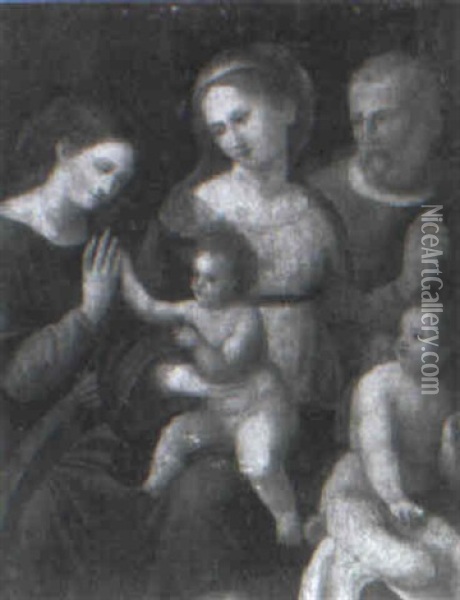 The Mystic Marriage Of Saint Catherine Oil Painting - Innocenzo di Pietro (da Imola) Francucci