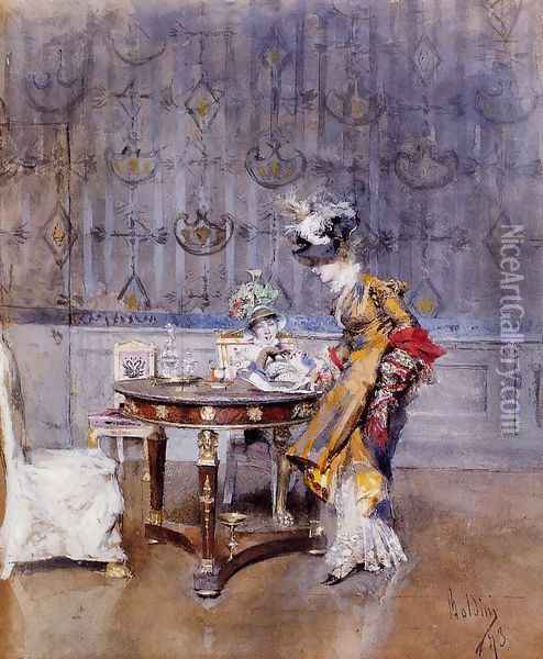The Letter Oil Painting - Giovanni Boldini