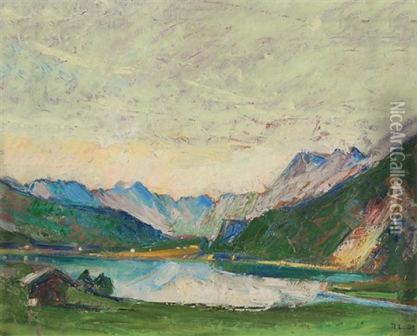 Silvaplanersee Oil Painting - Rudolf Loew