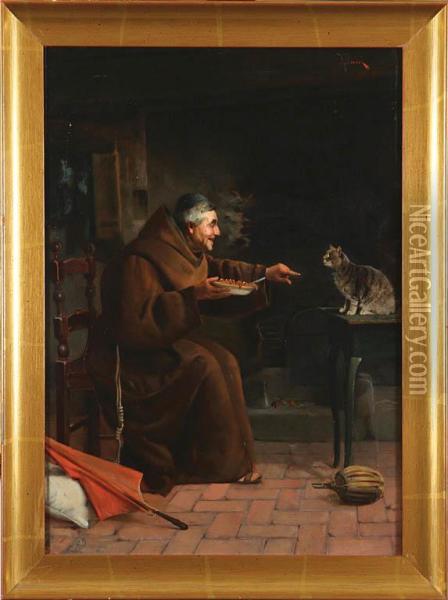 Mnich Karmiacy Kotka Oil Painting - Adolfo Bacci
